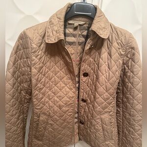 Burberry Tan Puffer Jacket with Quilted Design